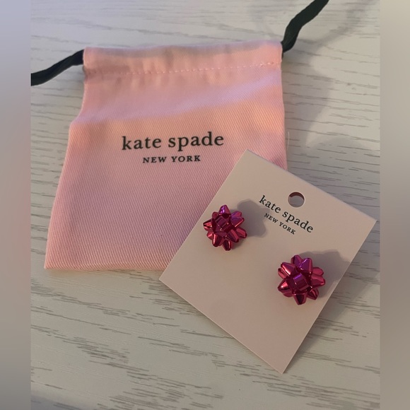 kate spade Jewelry - NWT Kate Spade Earrings Bourgeois Bow Studs in Pink